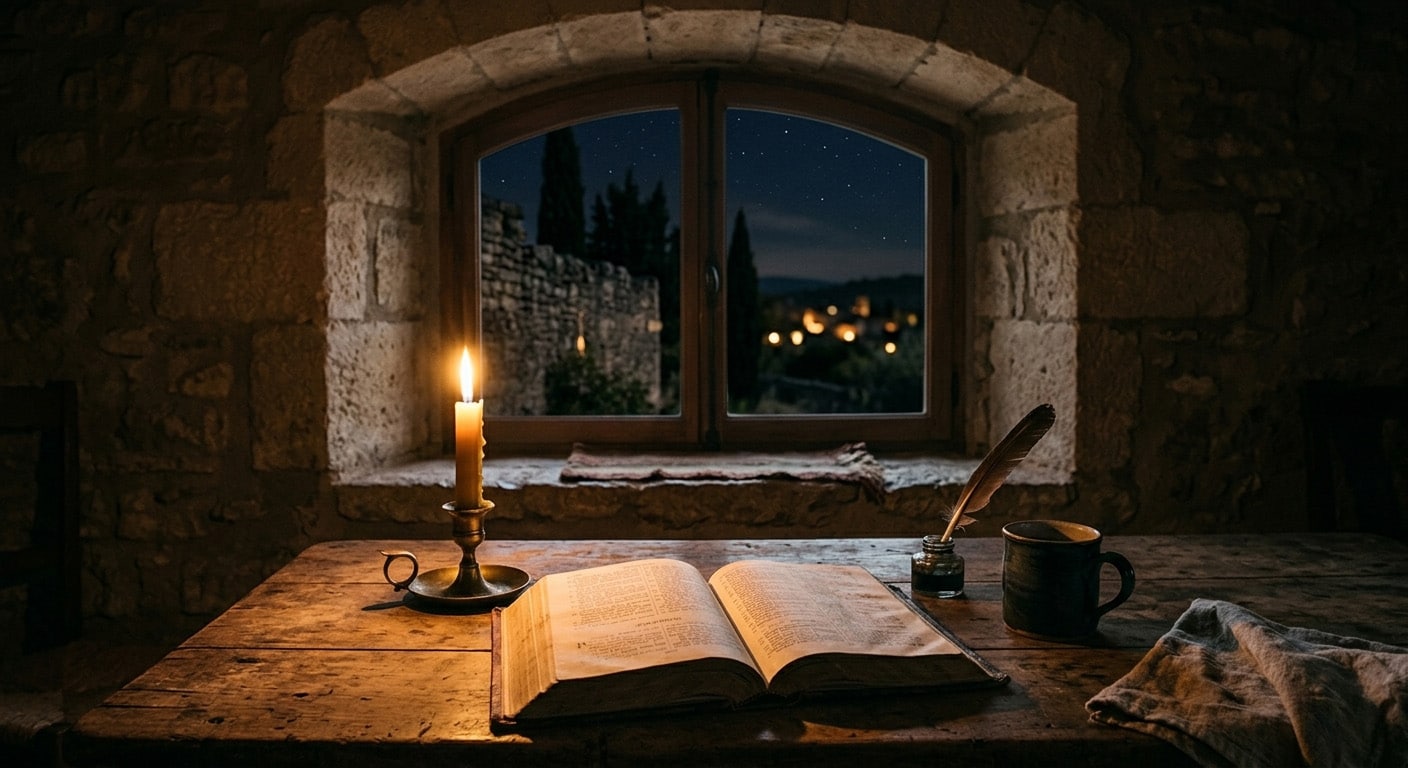 "Bougie et Bible ouverte — nuit de la canalisation de Jésus,quitter le New Age"