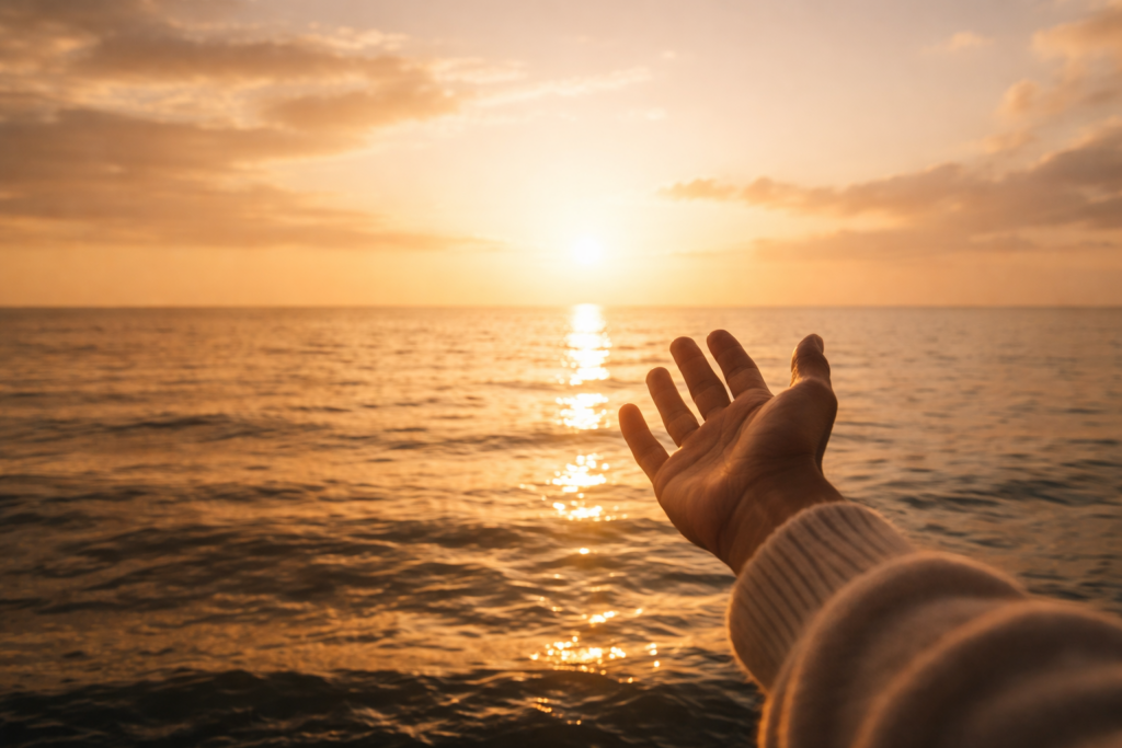 "Pierre marchant sur les eaux — lâcher-prise chrétien
versus confiance en l'univers"