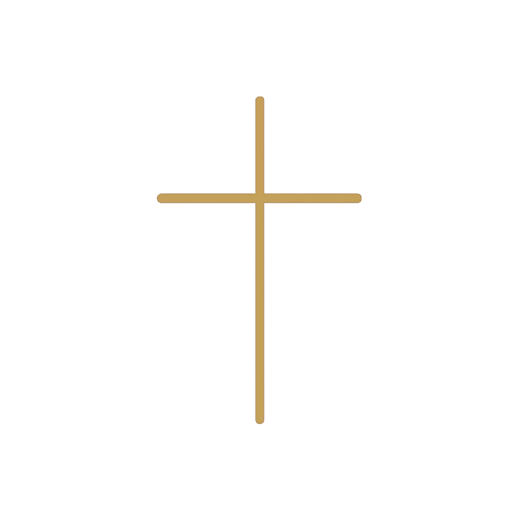 Une croix fine dorée