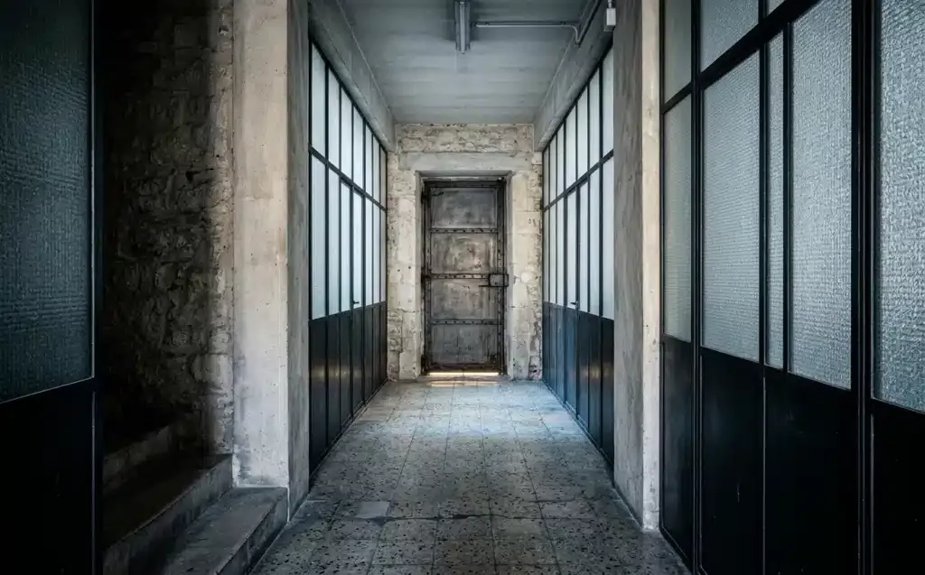 isolement subi, couloir vide et porte fermée, sentiment de solitude douloureuse